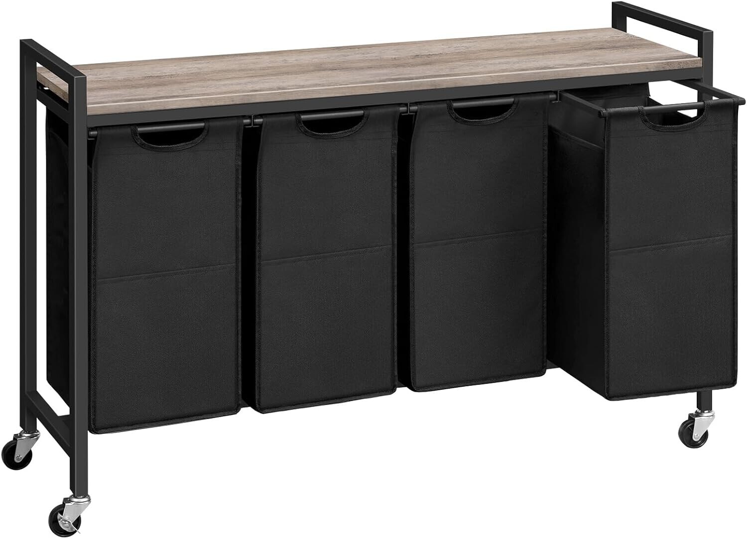 Koš na prádlo Vasagle Pietro 159 l šedý/černý