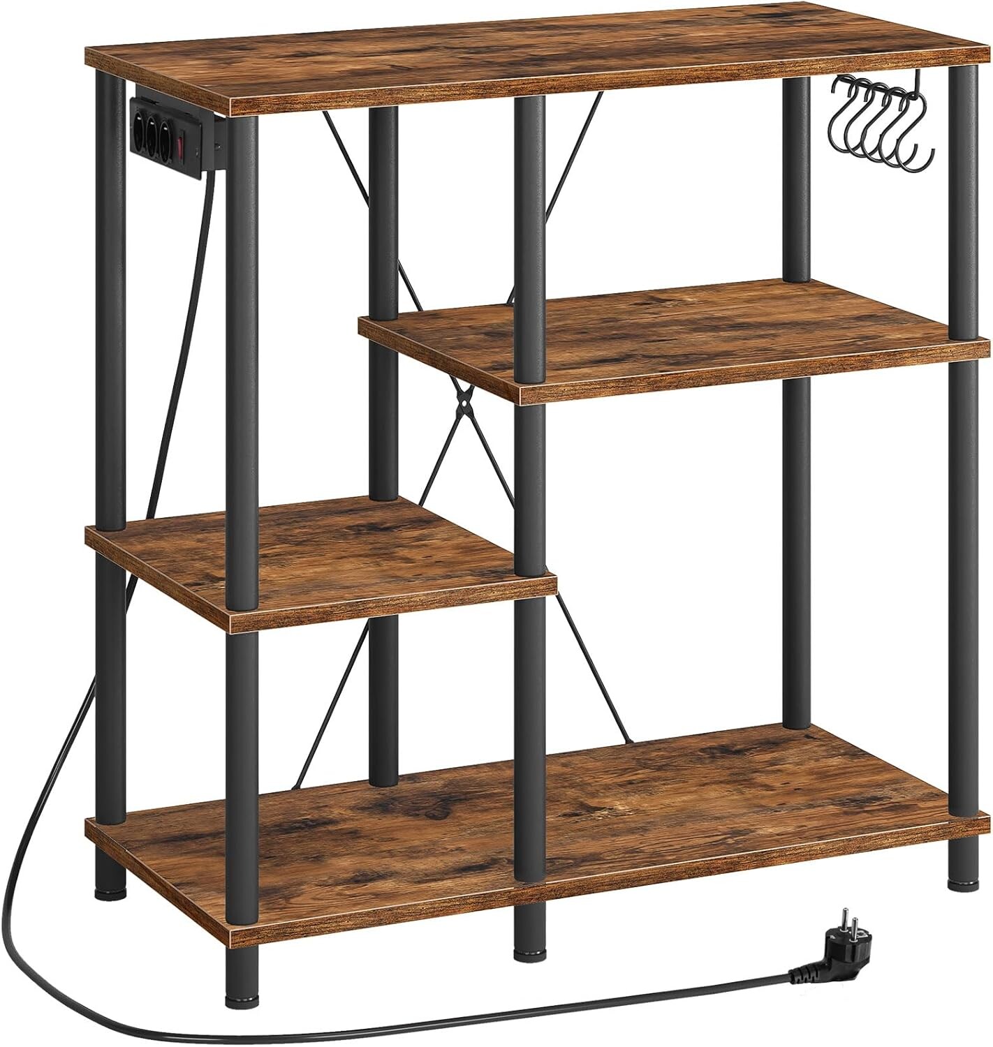 Kuchyňský regál Vasagle Vitas 80 cm se zásuvkami hnědý/černý