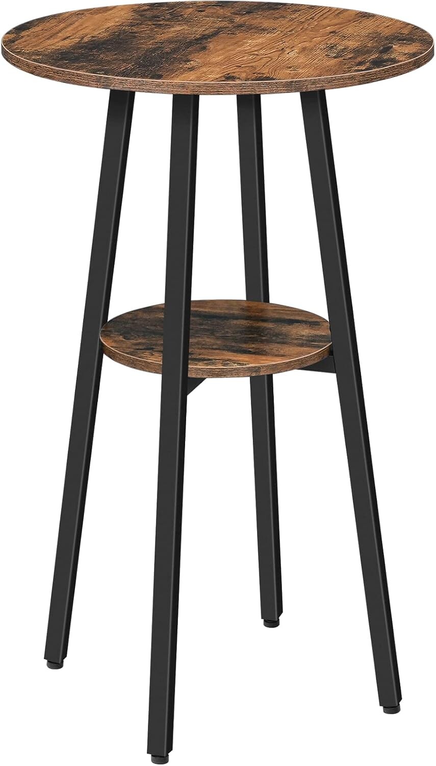 Kulatý barový stůl Vasagle Obri 55 cm hnědý/černý