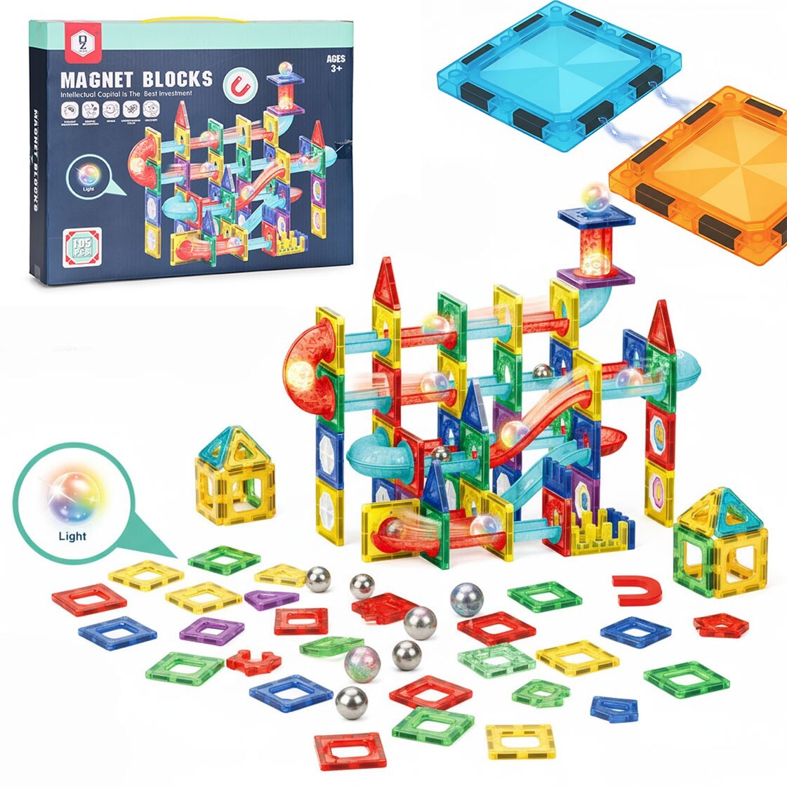 Magnetická stavebnice 105 ks MARBLE SLIDE vícebarevná