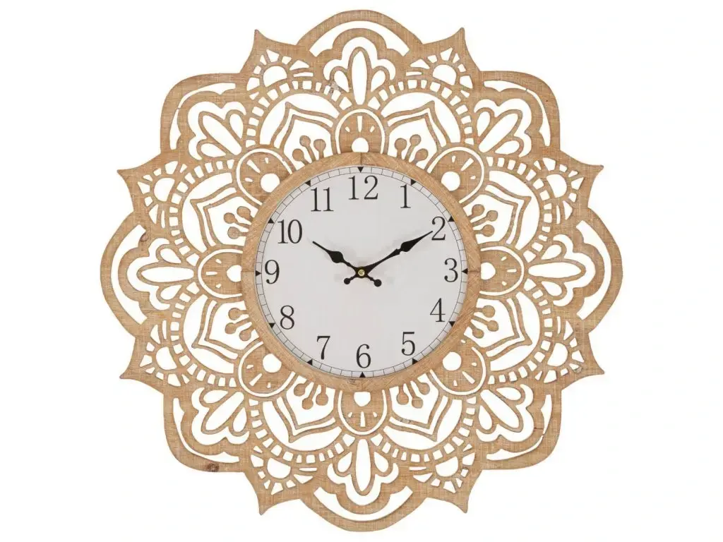 Nástěnné hodiny Carving 60 cm hnědé