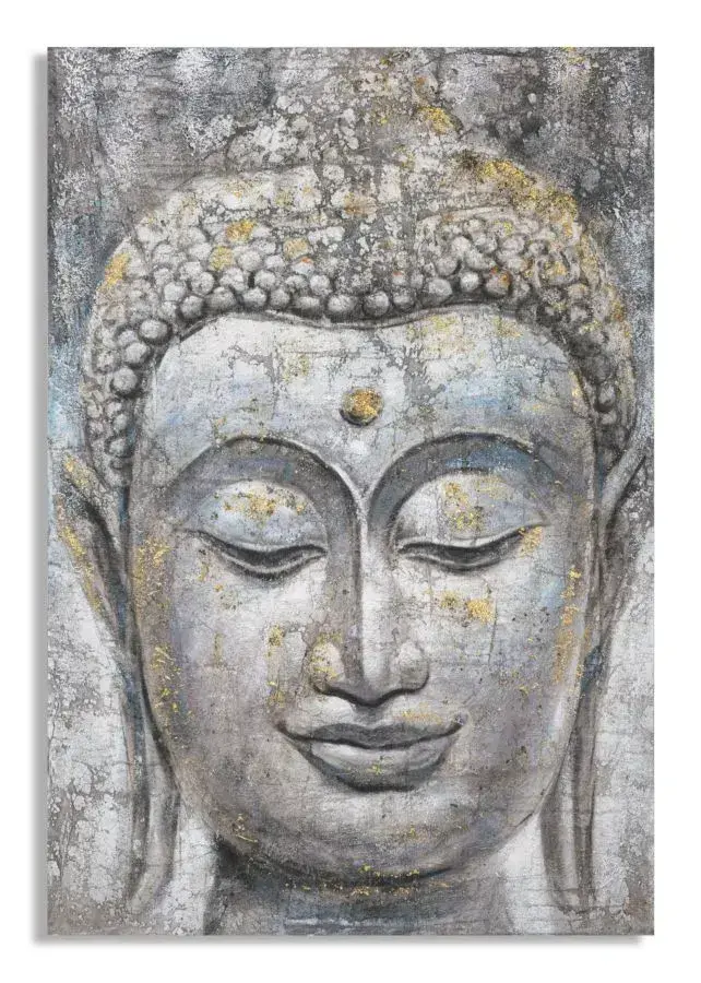 Obraz Face Buddha Light A 80x120 cm šedý