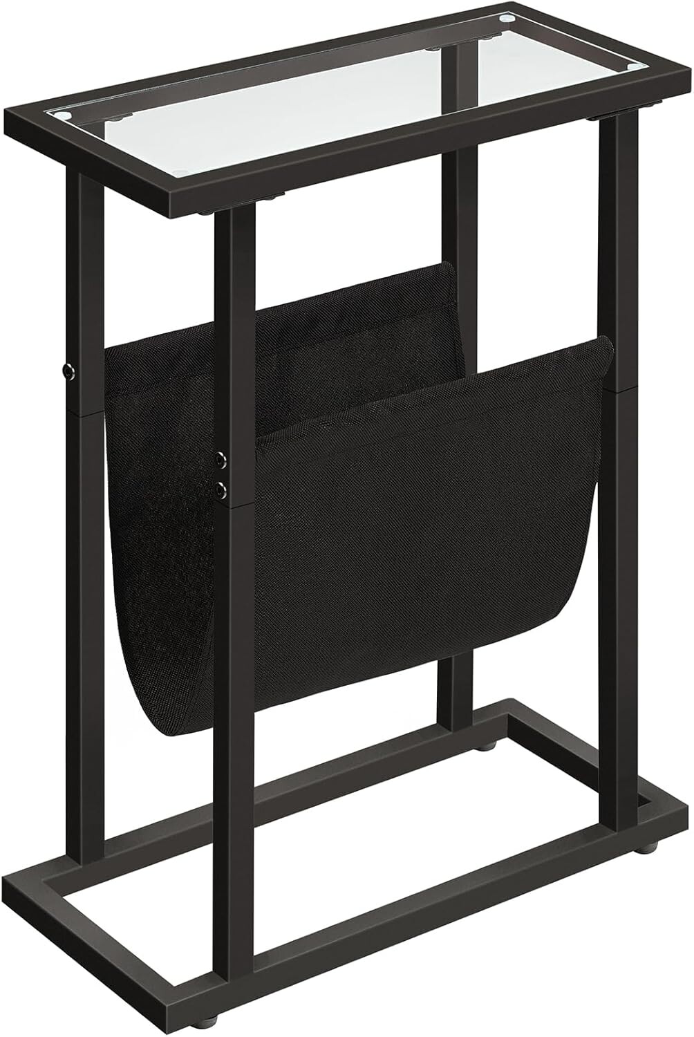 Odkládací stolek Fido 40 cm černý/čirý