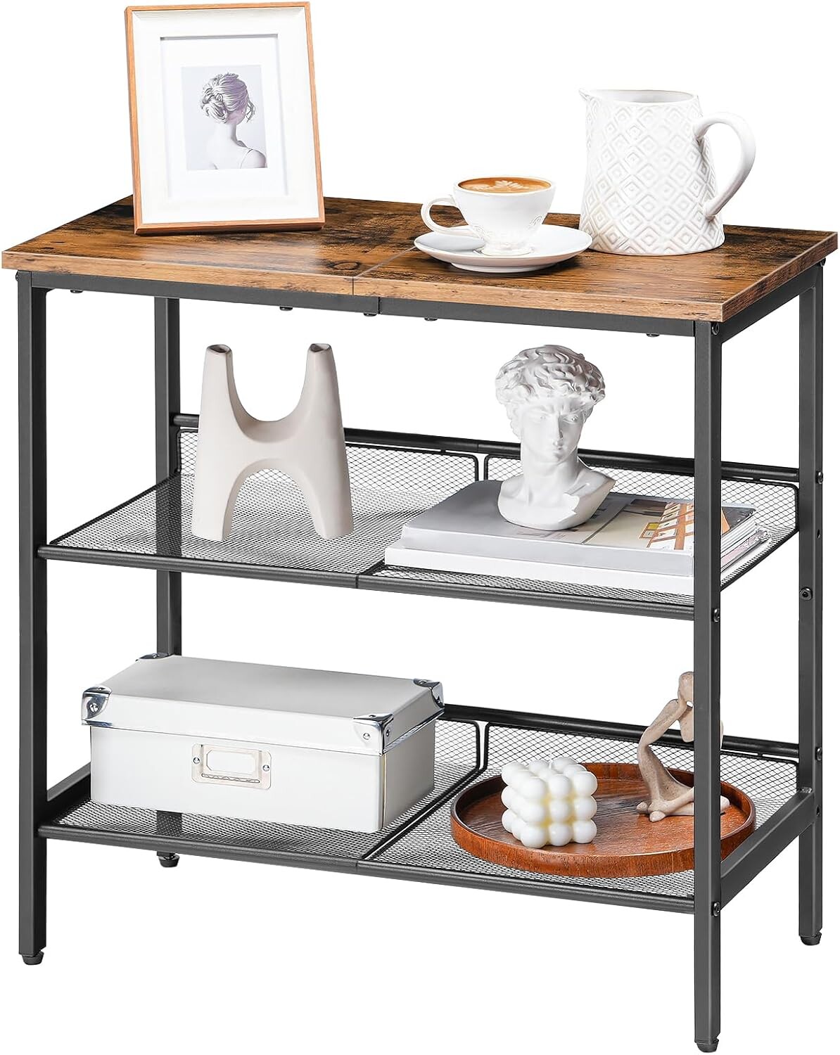 Odkládací stolek Vasagle Fioras 60 cm černý/hnědý