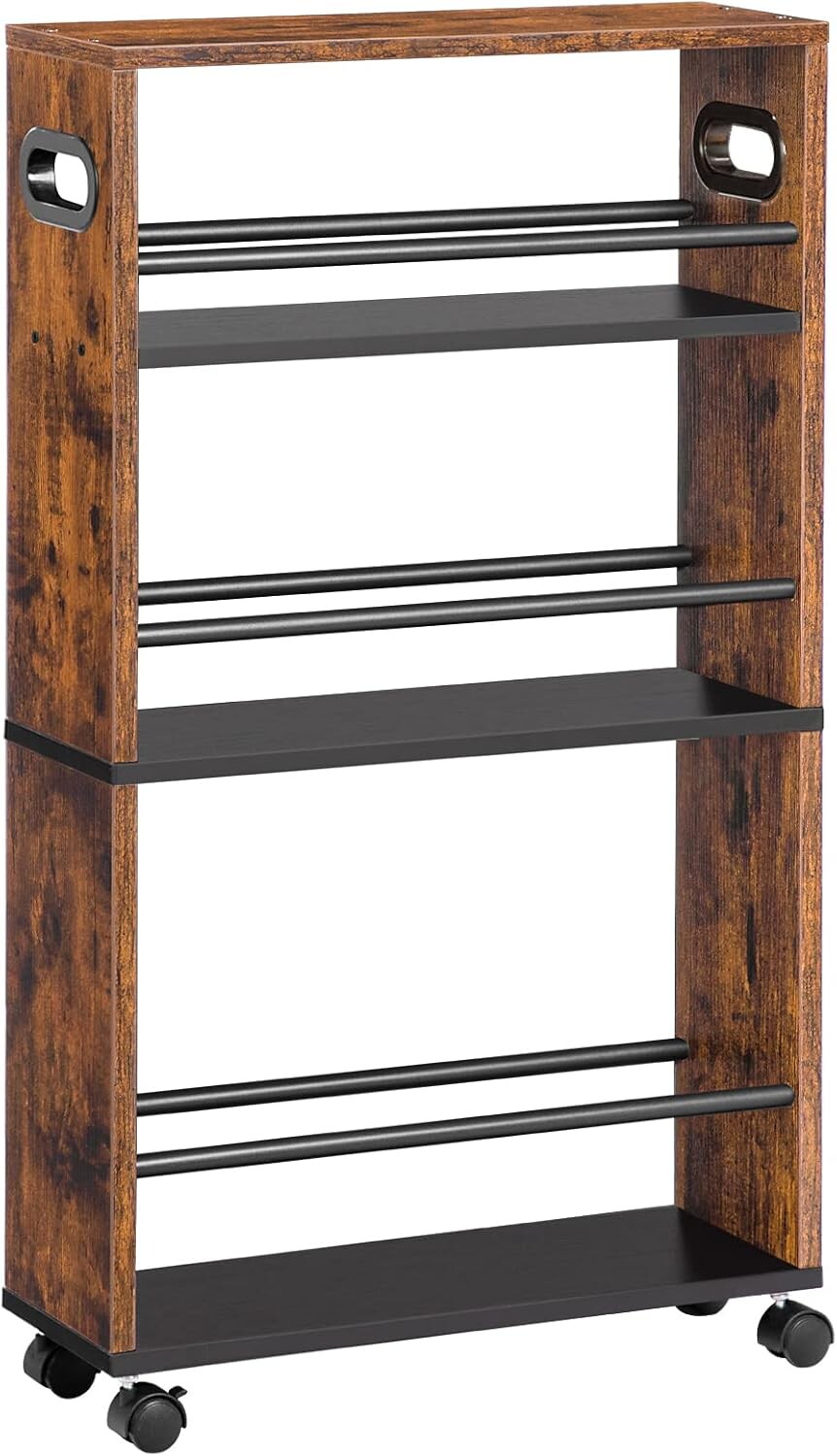 Pojízdný kuchyňský regál Vasagle Tonari 45 cm černý/hnědý