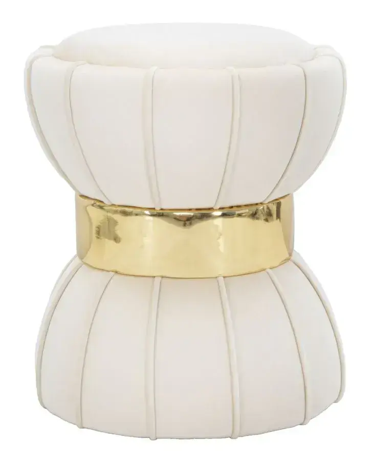 Taburet FLOWER krémový