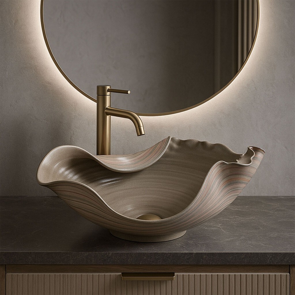 REA - Keramické umývadlo na dosku HM-17 Handmade ART REA-U6327