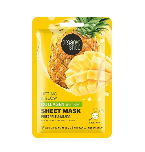 Natura Siberica Organic Shop Kolagénová pleťová maska - Ananas a mango, 1 ks 1 ks