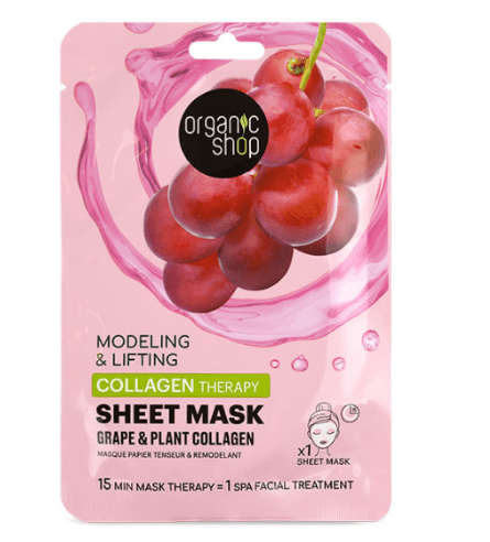 Natura Siberica Organic Shop Kolagénová plátýnková maska - Hrozno a rastlinný kolagén, 1 ks 1 ks