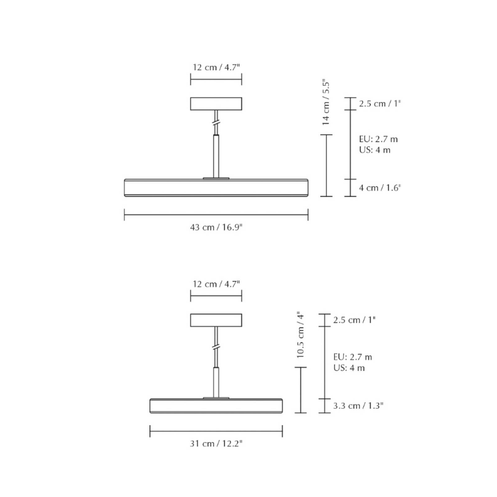 UMAGE LED závesné svietidlo Asteria Plus Medium perleťovo biela Ø 43 cm CCT