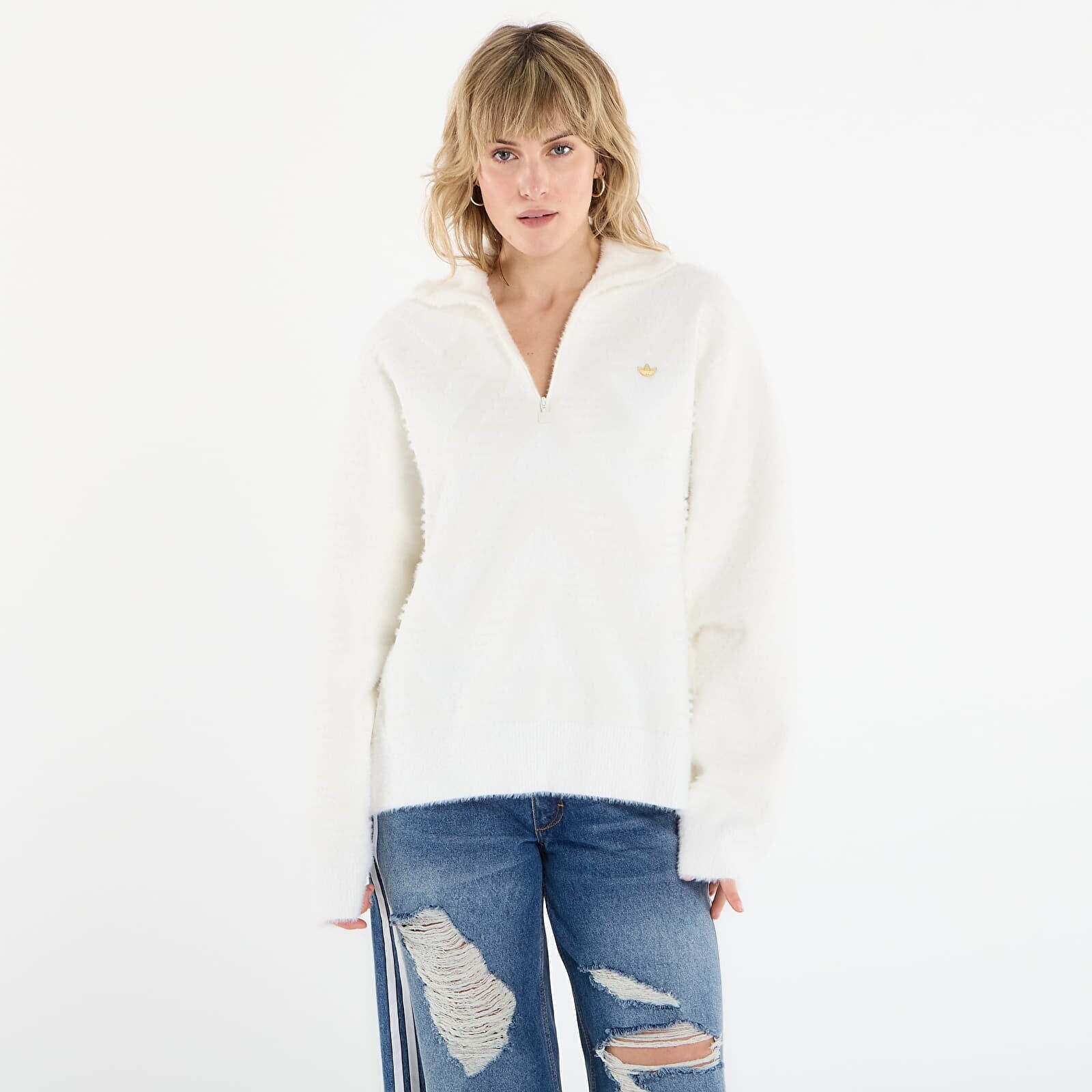 Sveter adidas Knit Hz Off White M