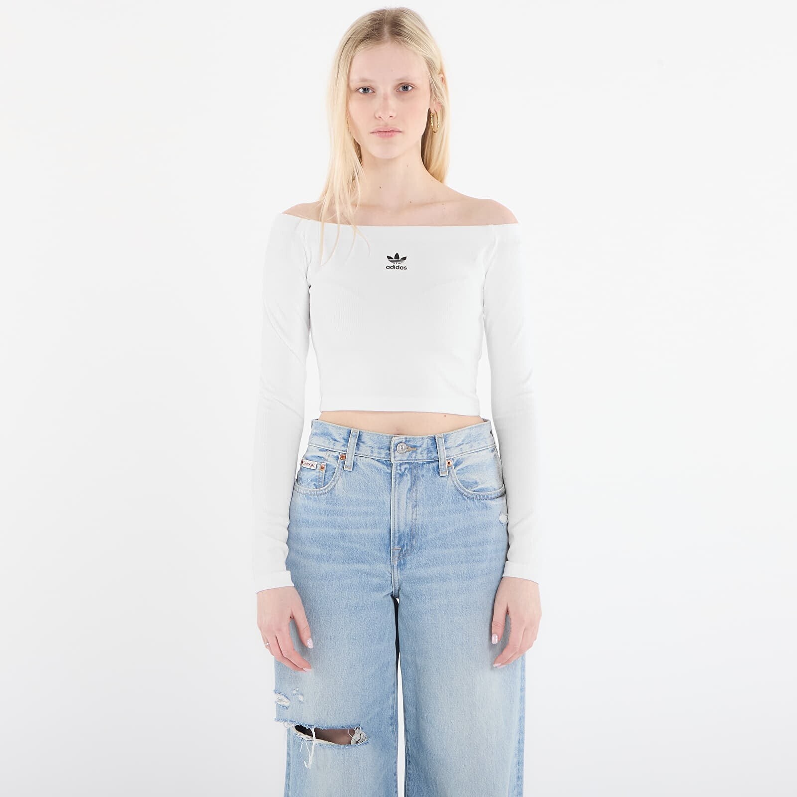 Tričko adidas Ess Rib Ls White S