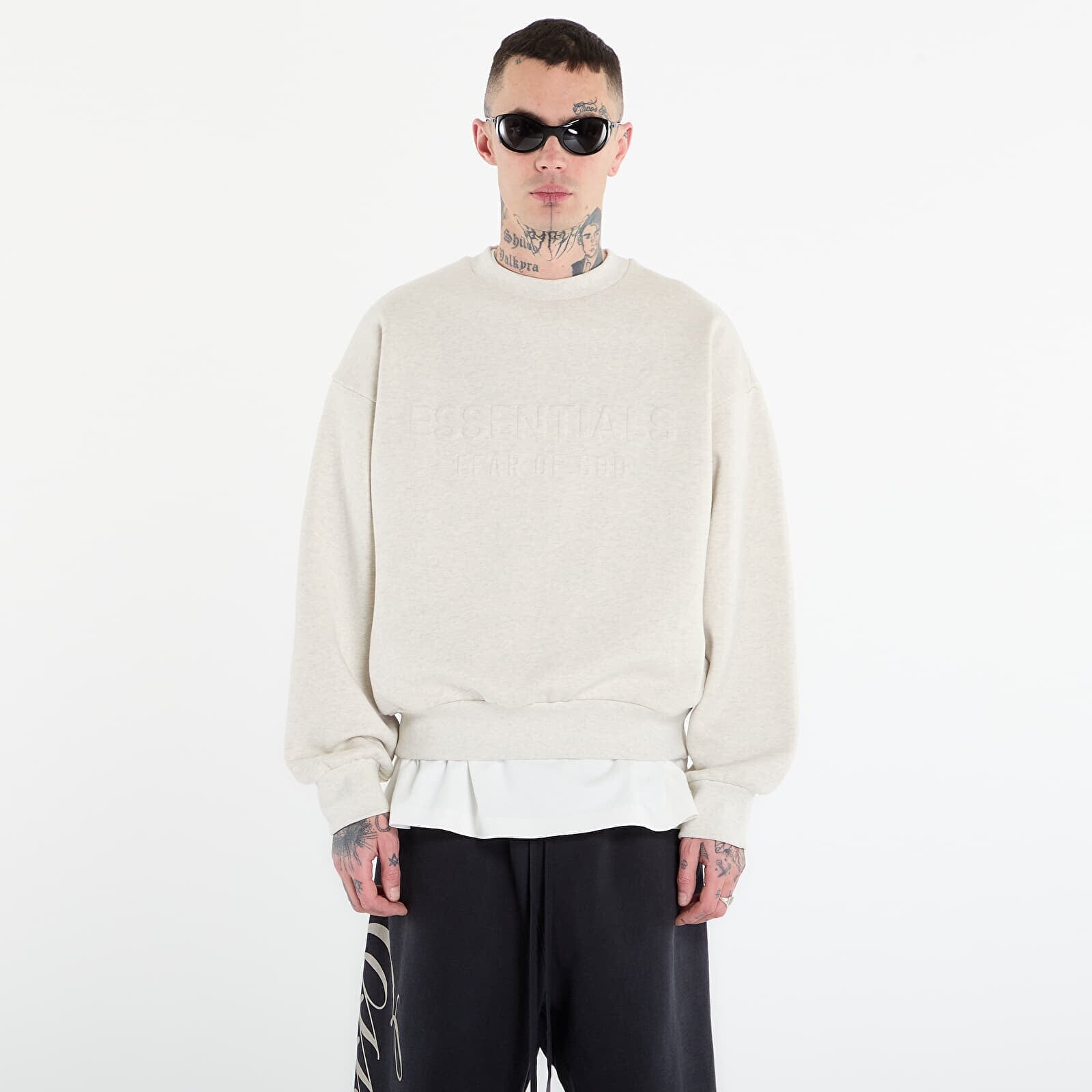 Mikina Fear of God Essentials Classic Crewneck Sweatshirt Oatmeal Heather S