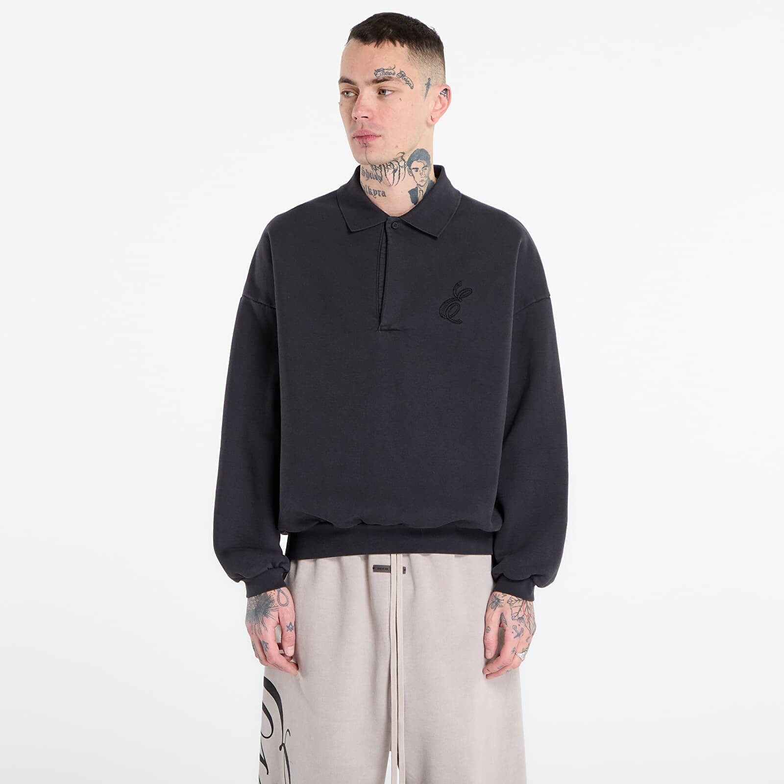 Mikina Fear of God Essentials Classic Polo Sweatshirt Vintage Black XL