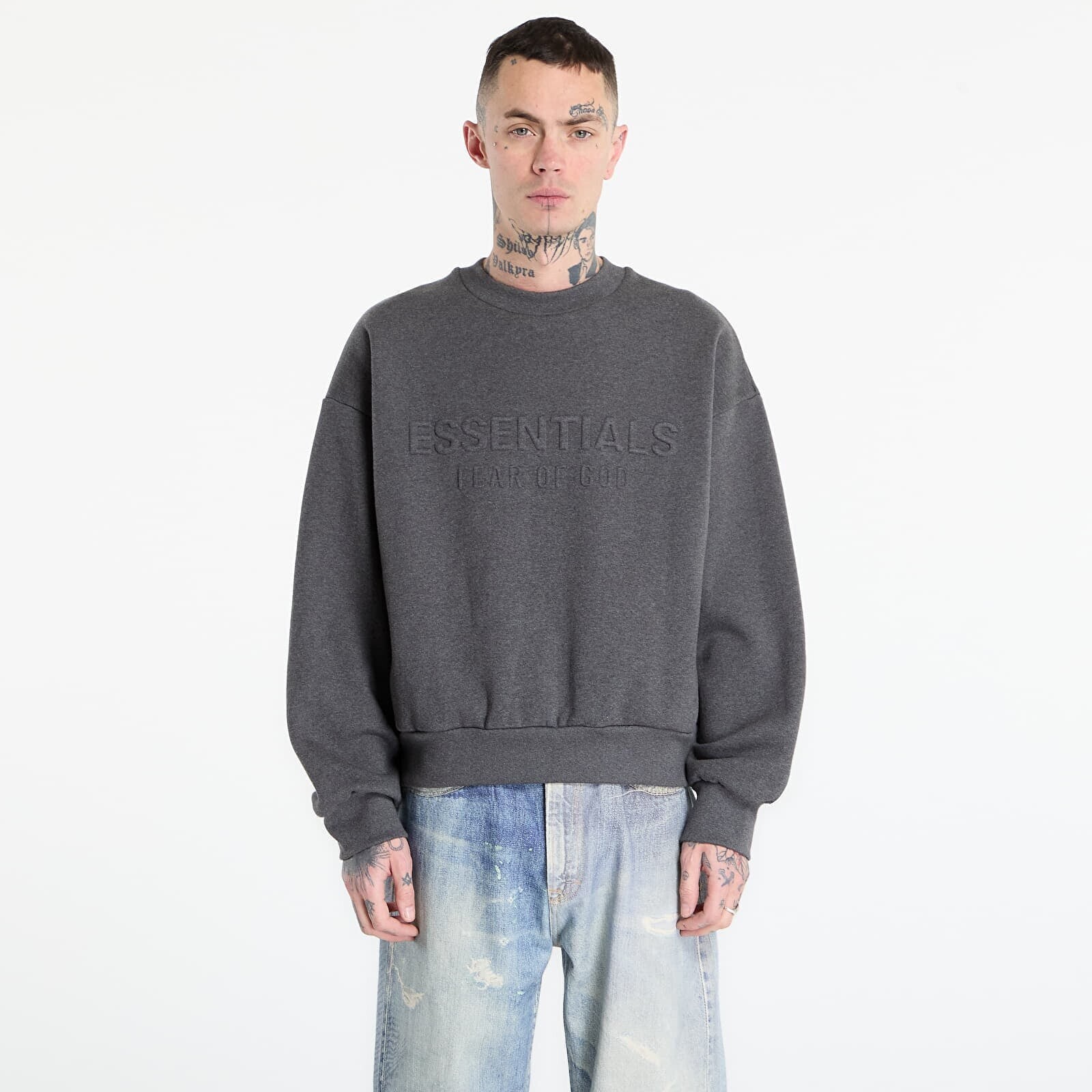 Mikina Fear of God Essentials Classic Crewneck Sweatshirt Charcoal Heather S
