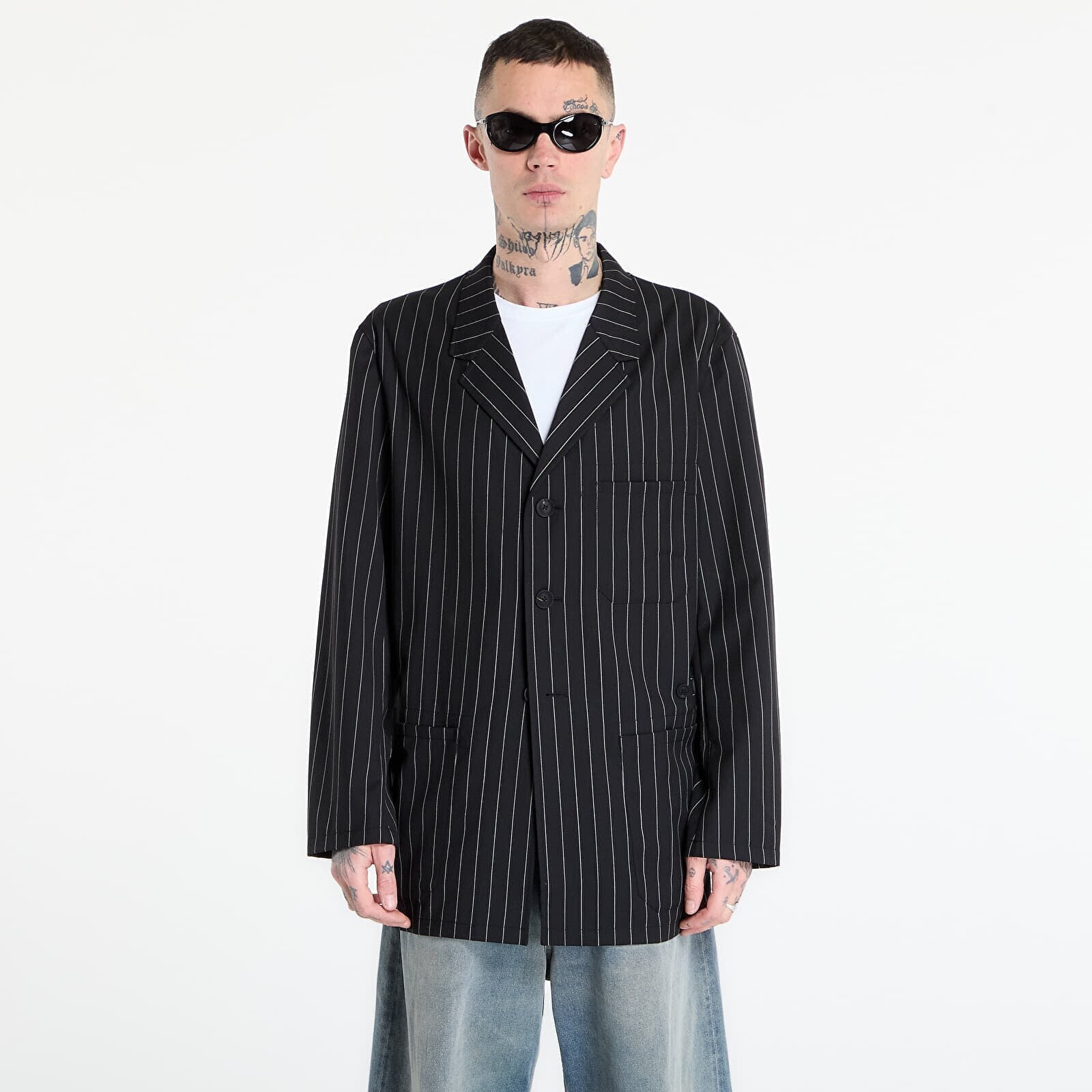 Bunda Y-3 Pinstripe Refined Wool Chore Coat Black XL