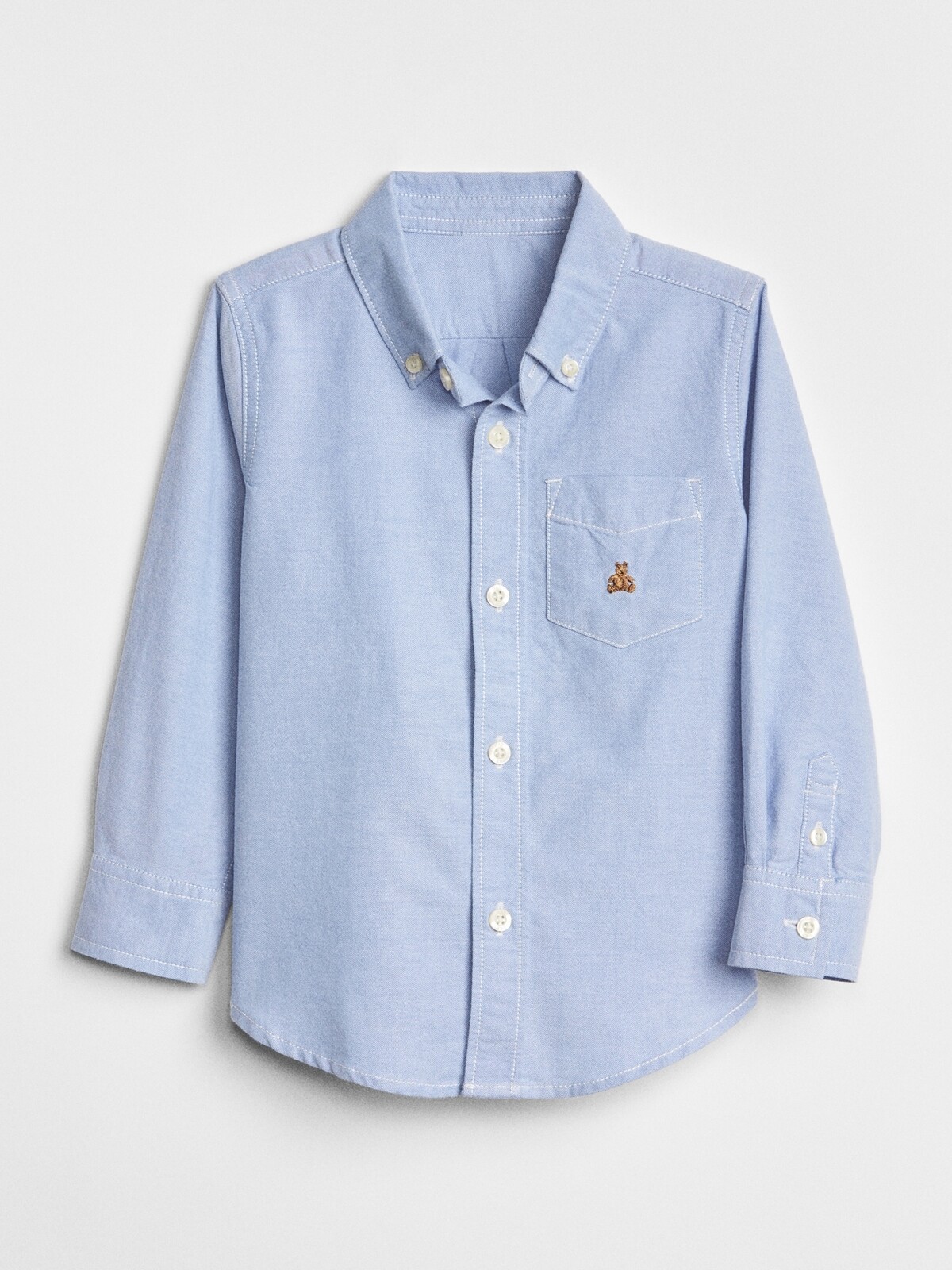 GAP Detská košeľa oxford button-down Modrá