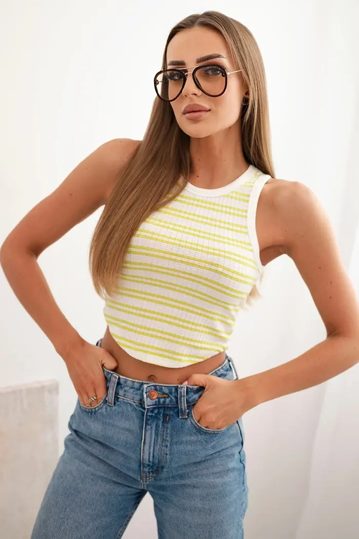 Dámsky pruhovaný top bez rukávov