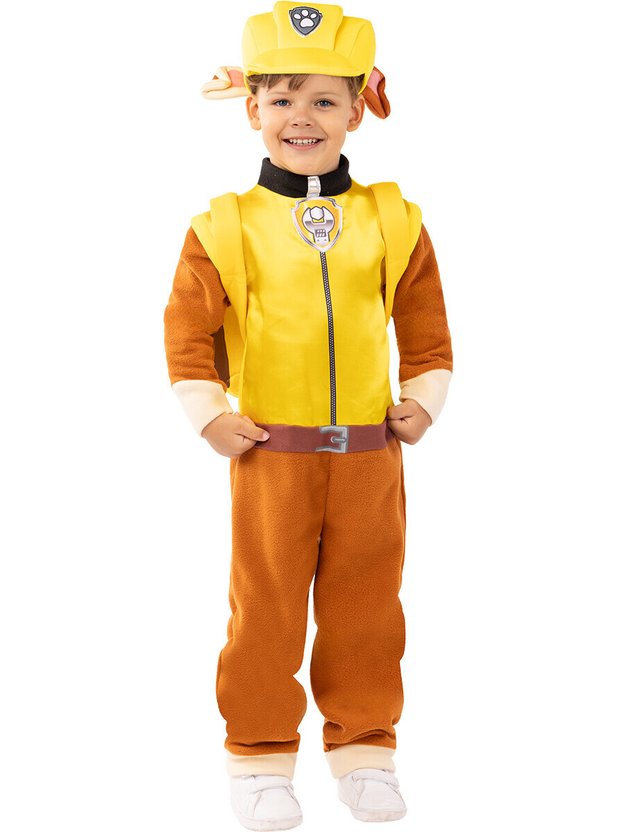 FUNIDELIA Detský kostým Paw Patrol s doplnkami - Rubble Veľkosť - deti: S: 100 - 104 cm