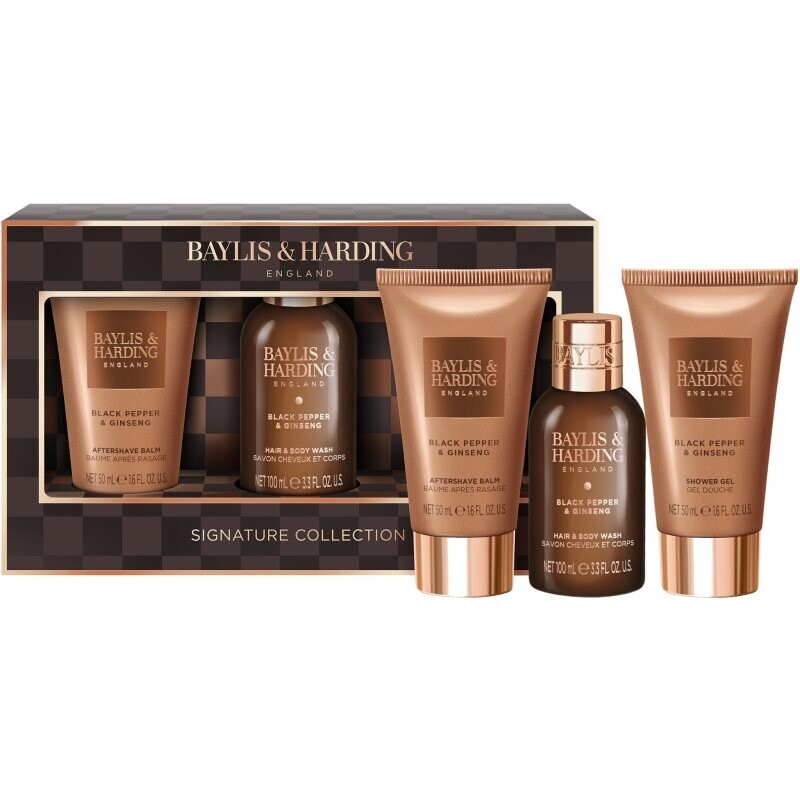 Baylis & Harding Black Pepper & Ginseng darčeková sada na tvár, telo a vlasy pre mužov Mini