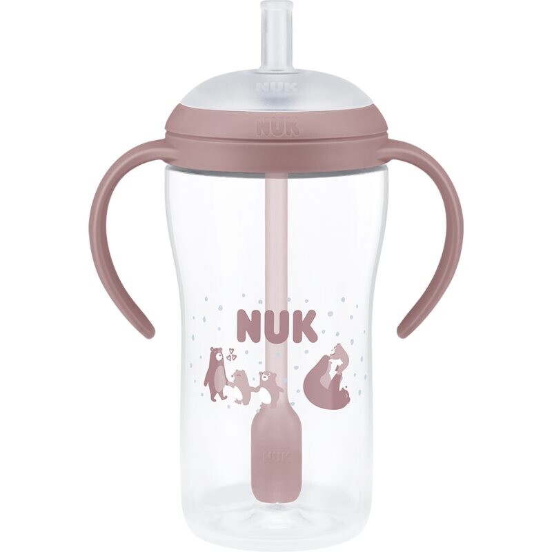 NUK Perfect Match Bear fľaša s rúrkou 8m+ 260 ml