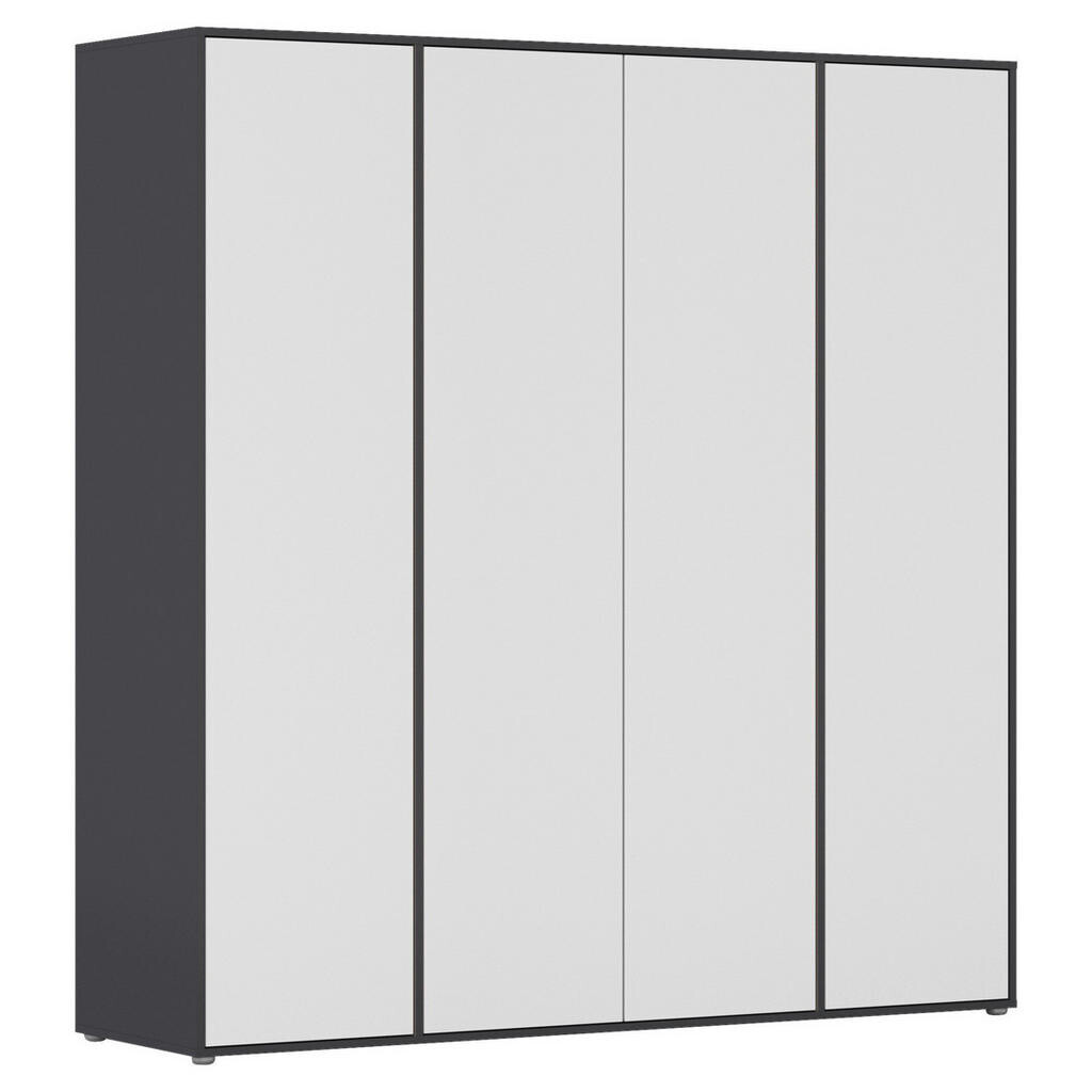 Rauch Möbel SKRIŇA S OTOČNÝMI DVERAMI, sivá, biela, 187/194/53 cm