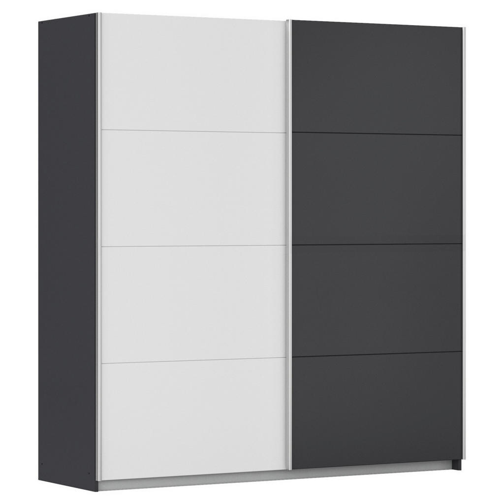 Rauch Möbel ŠAT. SKRIŇA S POSUV. DVERAMI, grafitová, biela, 181/197/61 cm