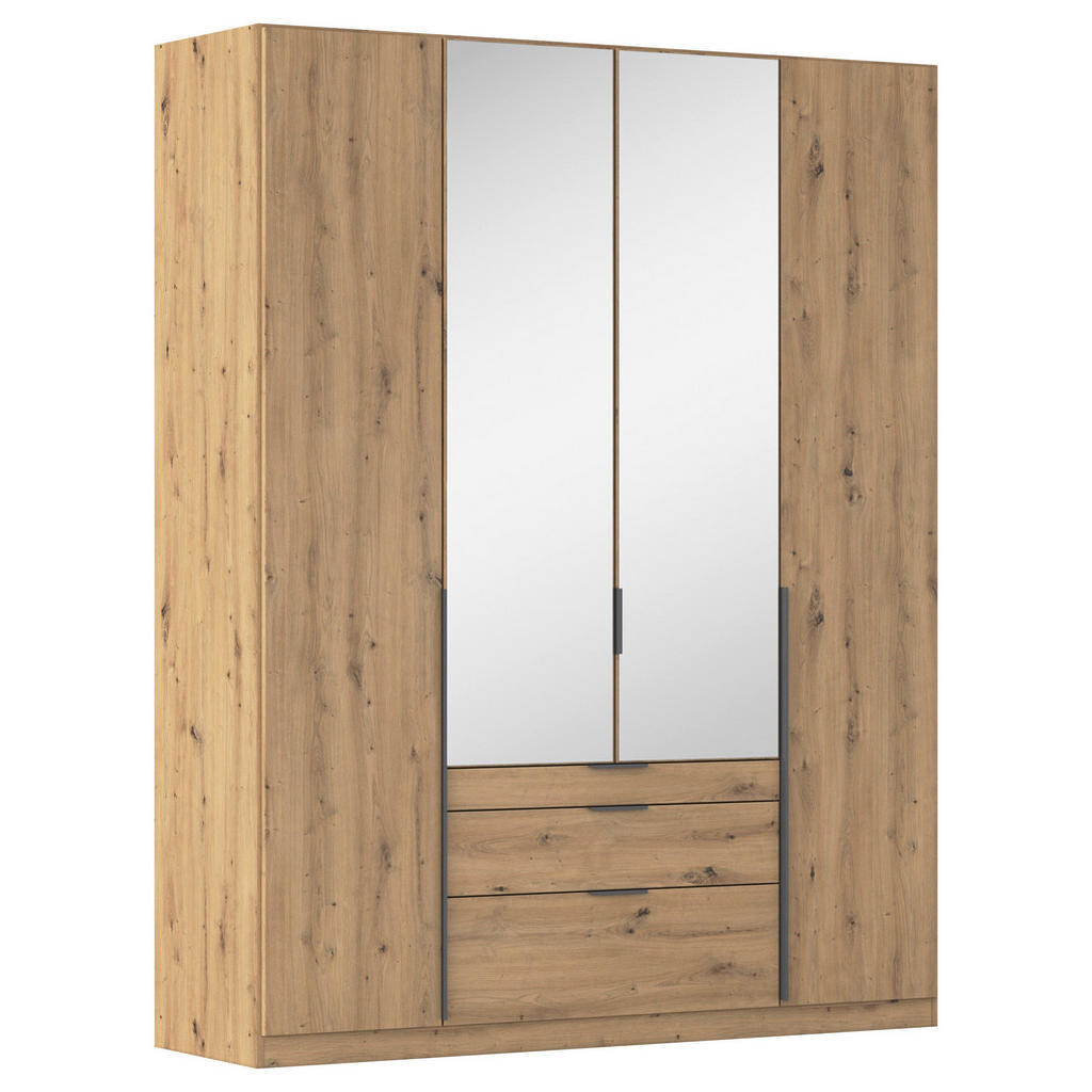 Rauch Möbel SKRIŇA S OTOČNÝMI DVERAMI, strieborná, tmavosivá, dub artisan, 181/229/54 cm