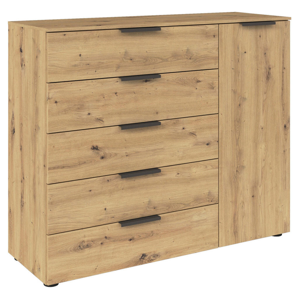 Rauch Möbel KOMODA, grafitová, dub artisan, 120/100/42 cm