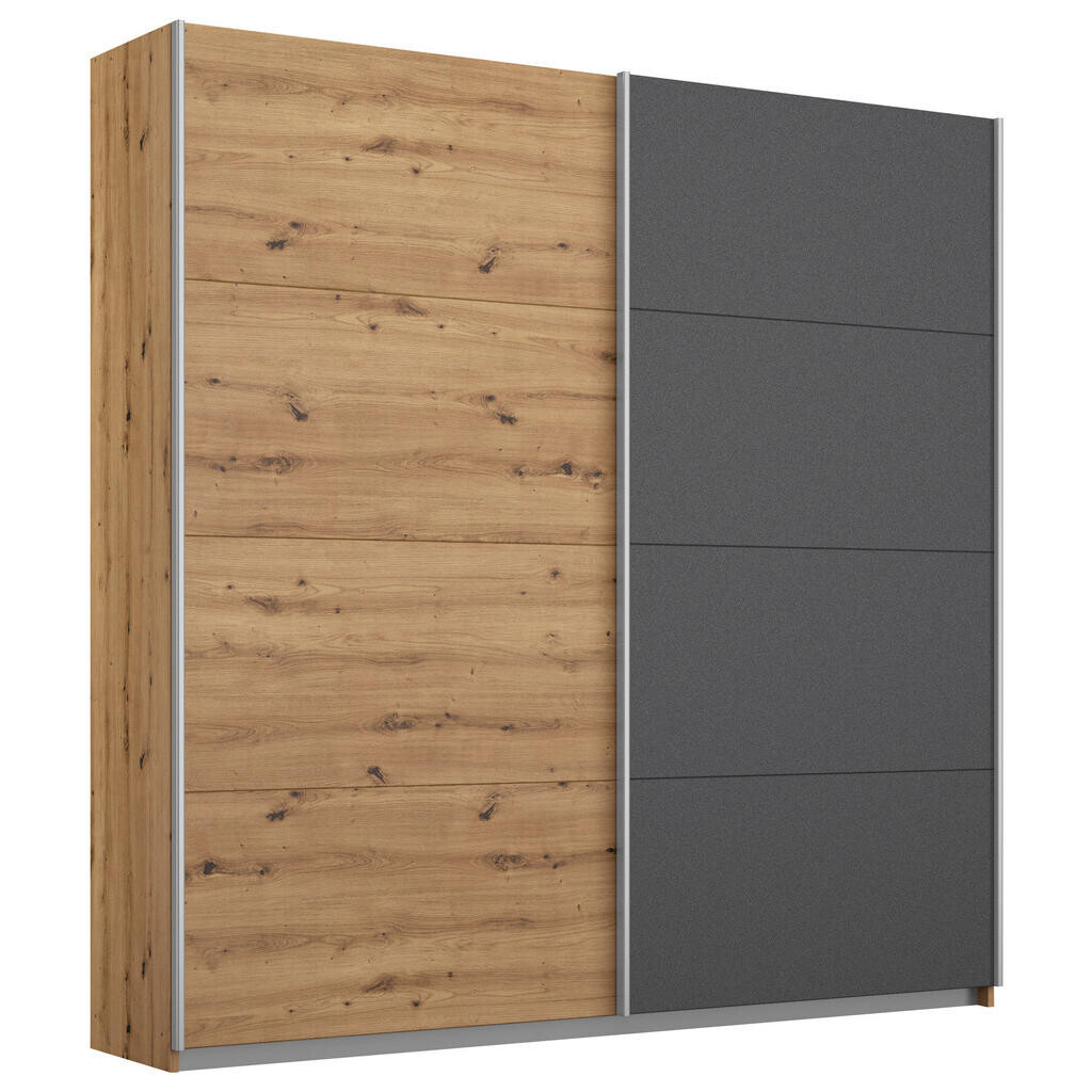 Rauch Möbel ŠAT. SKRIŇA S POSUV. DVERAMI, grafitová, dub artisan, 181/197/61 cm