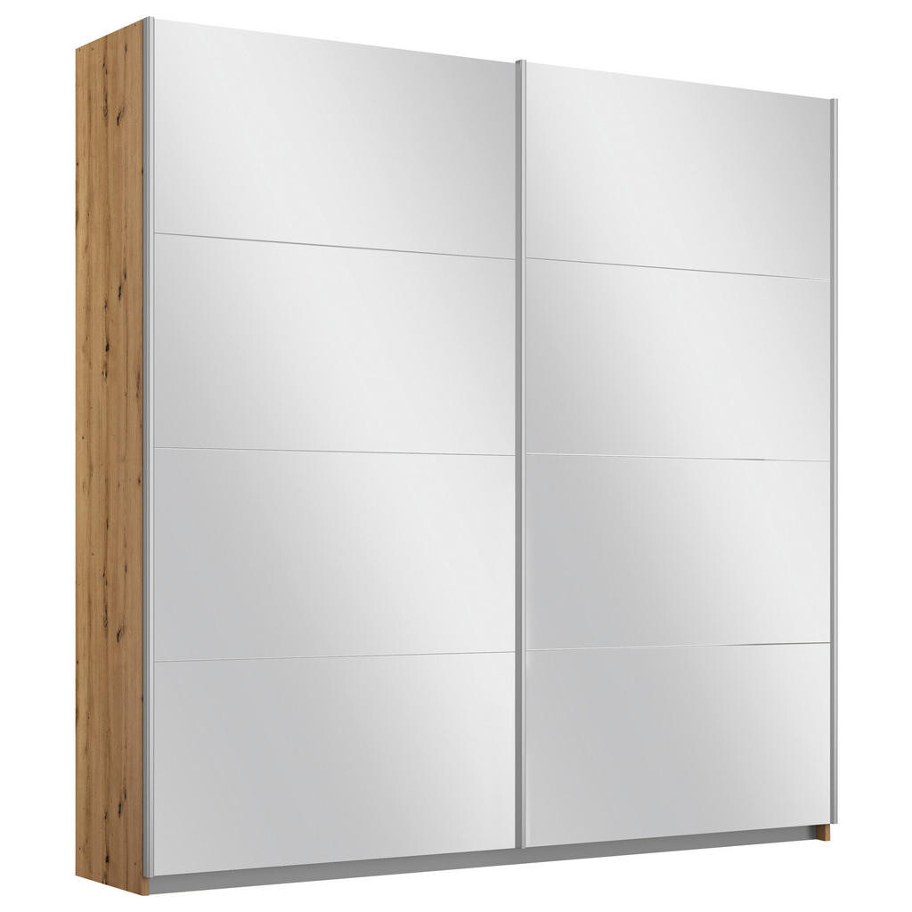 Rauch Möbel ŠAT. SKRIŇA S POSUV. DVERAMI, strieborná, dub artisan, 181/197/61 cm