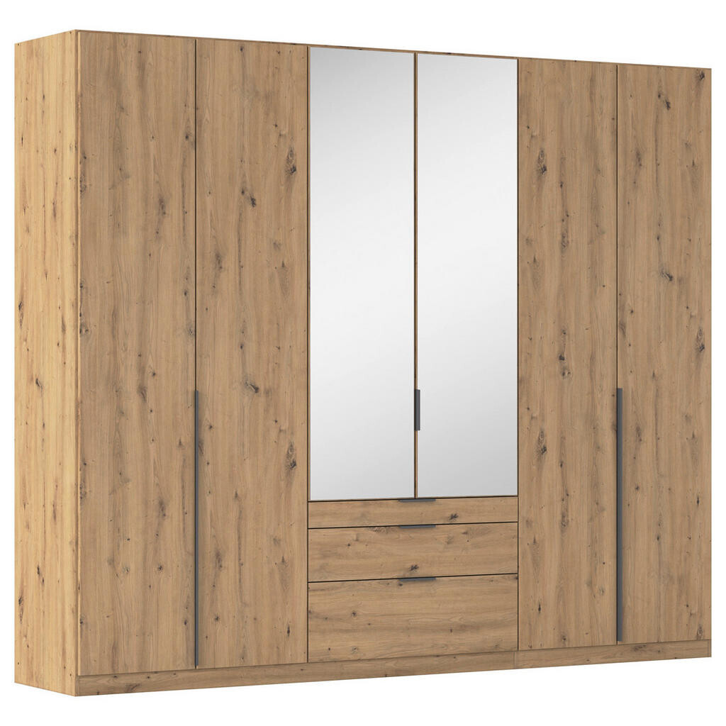 Rauch Möbel SKRIŇA S OTOČNÝMI DVERAMI, strieborná, tmavosivá, dub artisan, 271/229/54 cm