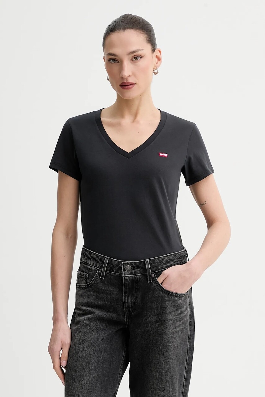 Bavlnené tričko Levi's PERFECT VNECK 2-pak