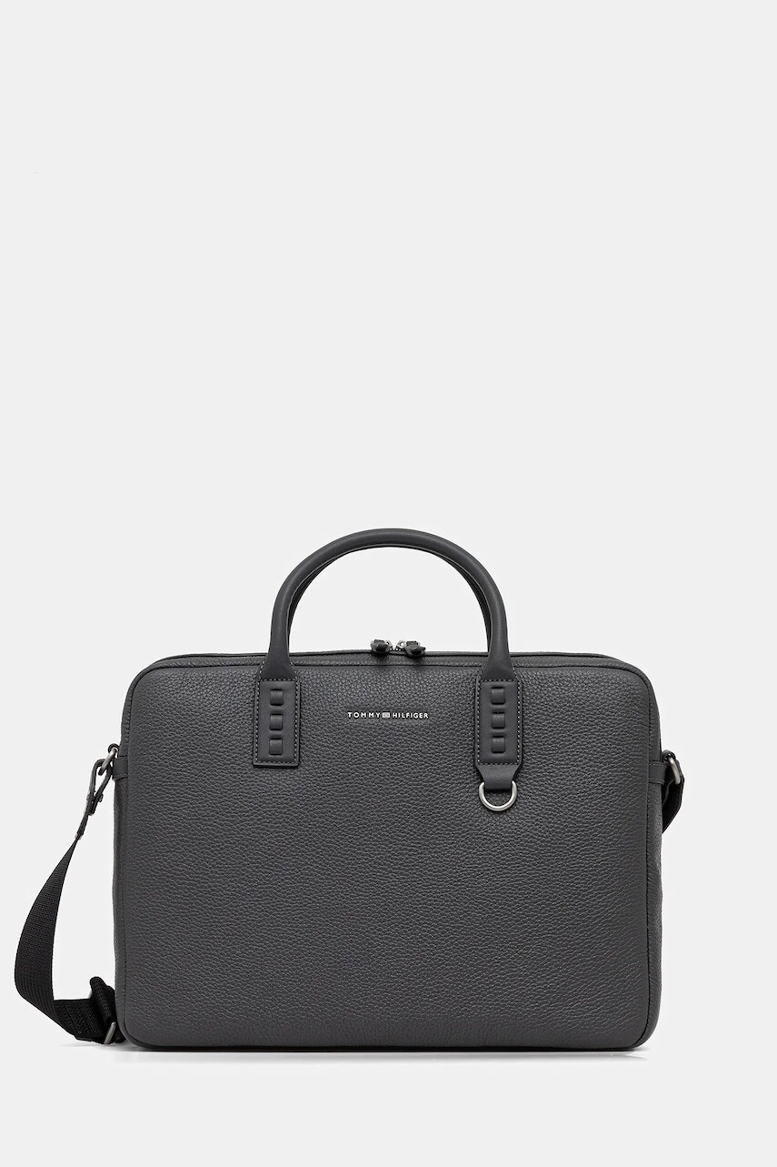 Kožená taška na notebook Tommy Hilfiger