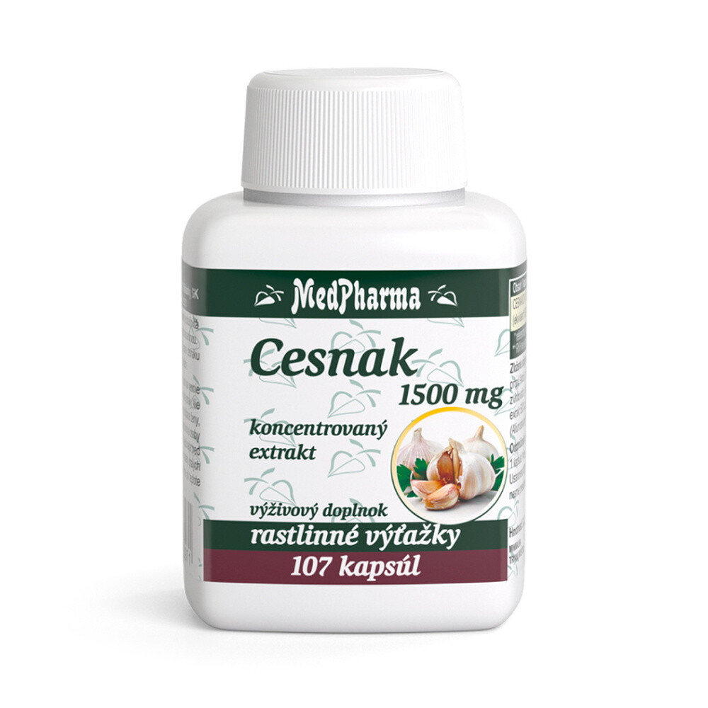 MEDPHARMA Cesnak 1500 mg 107 kapsúl VÝHODNÉ balenie, poškodený obal