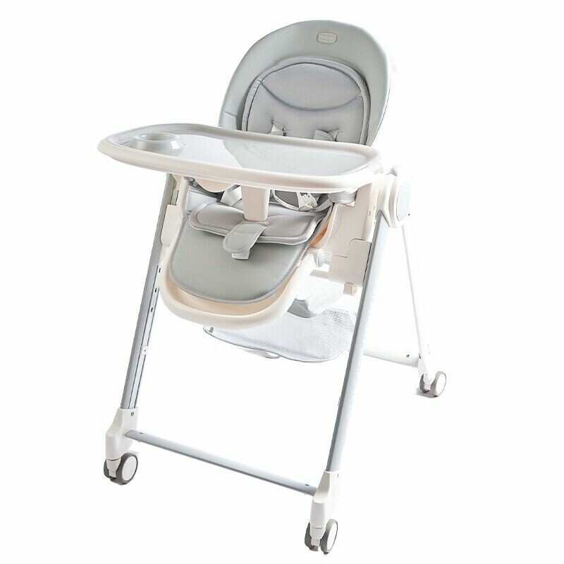 2Kids Toys Jedálenská stolička s kolieskami, sivá