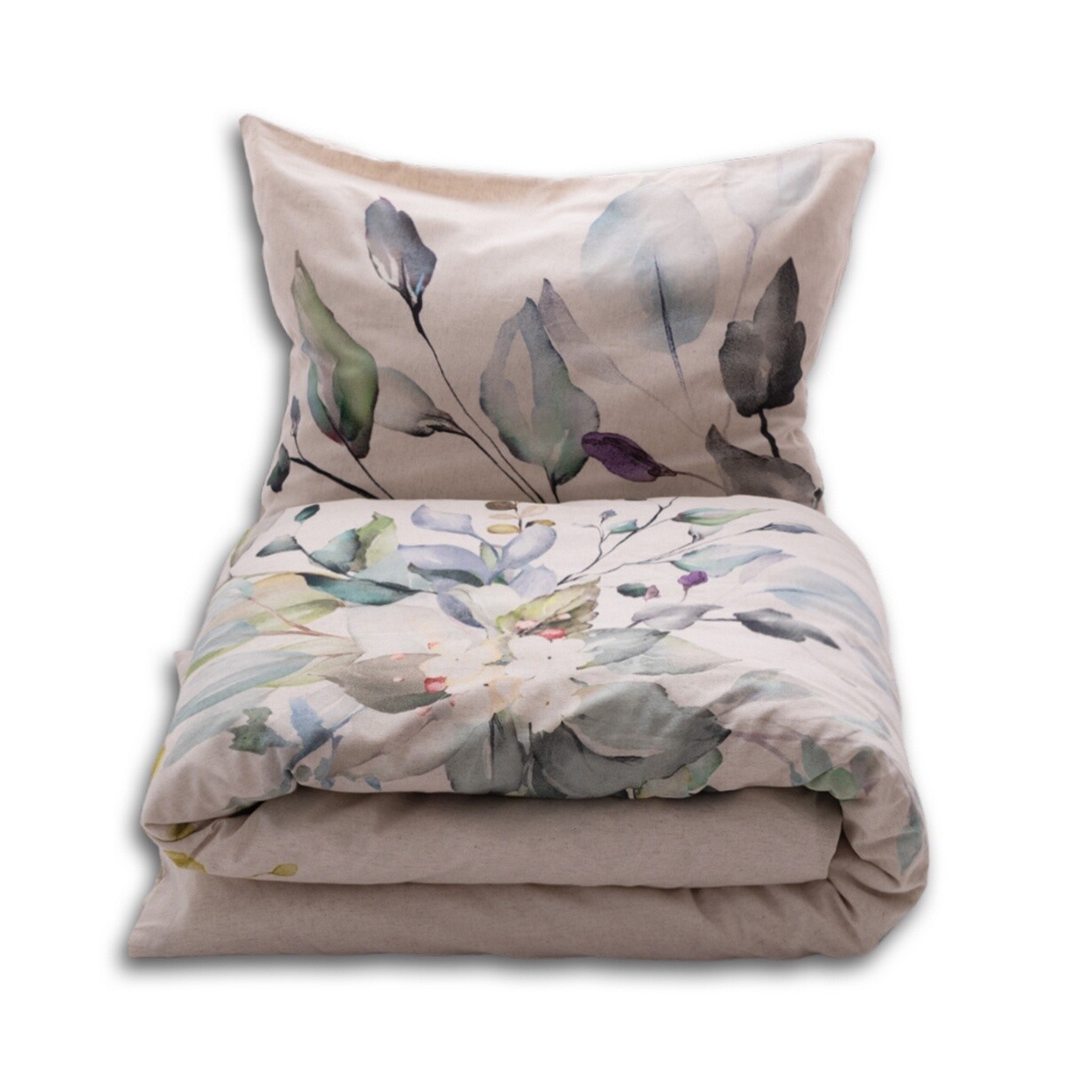 Obliečky zo zmesi bavlny a ľanu Kytica