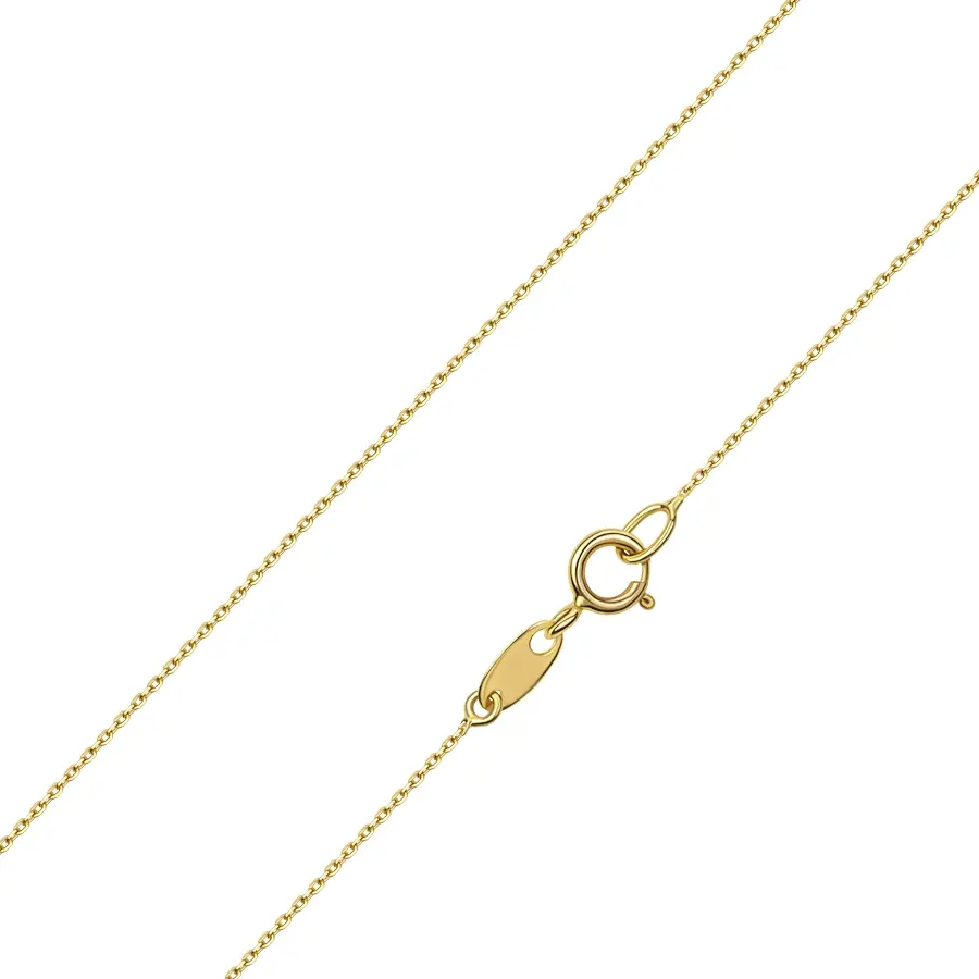 Zlatá retiazka 14K so skosenými oválnymi článkami, 445 mm