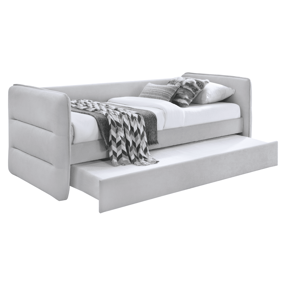 Rozkladacia posteľ, sivá, TRINIA