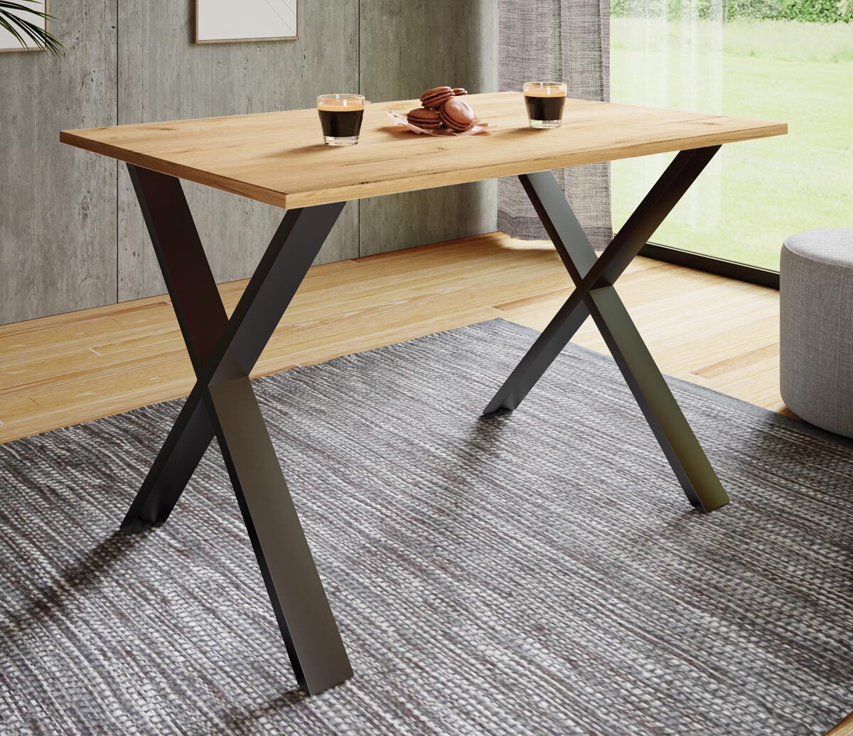 Jedálenský stôl Xona 110x80 X-nohy, medový dub