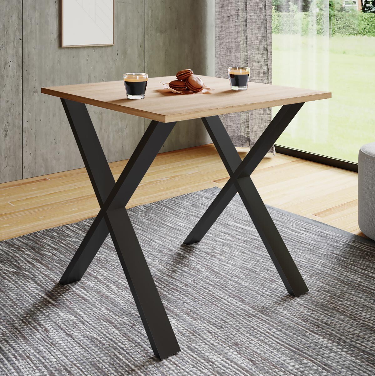 Jedálenský stôl Xona 80x50 X-nohy, dub sonoma
