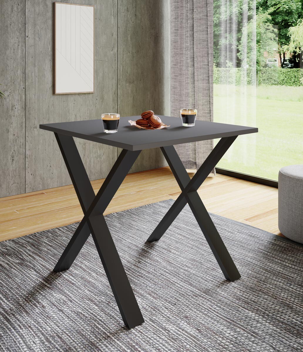Jedálenský stôl Xona 80x80 X-legs, antracit