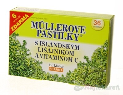 Dr. Müller pastilky s islandský lišajníkom a vit. C bez cukru 12 ks