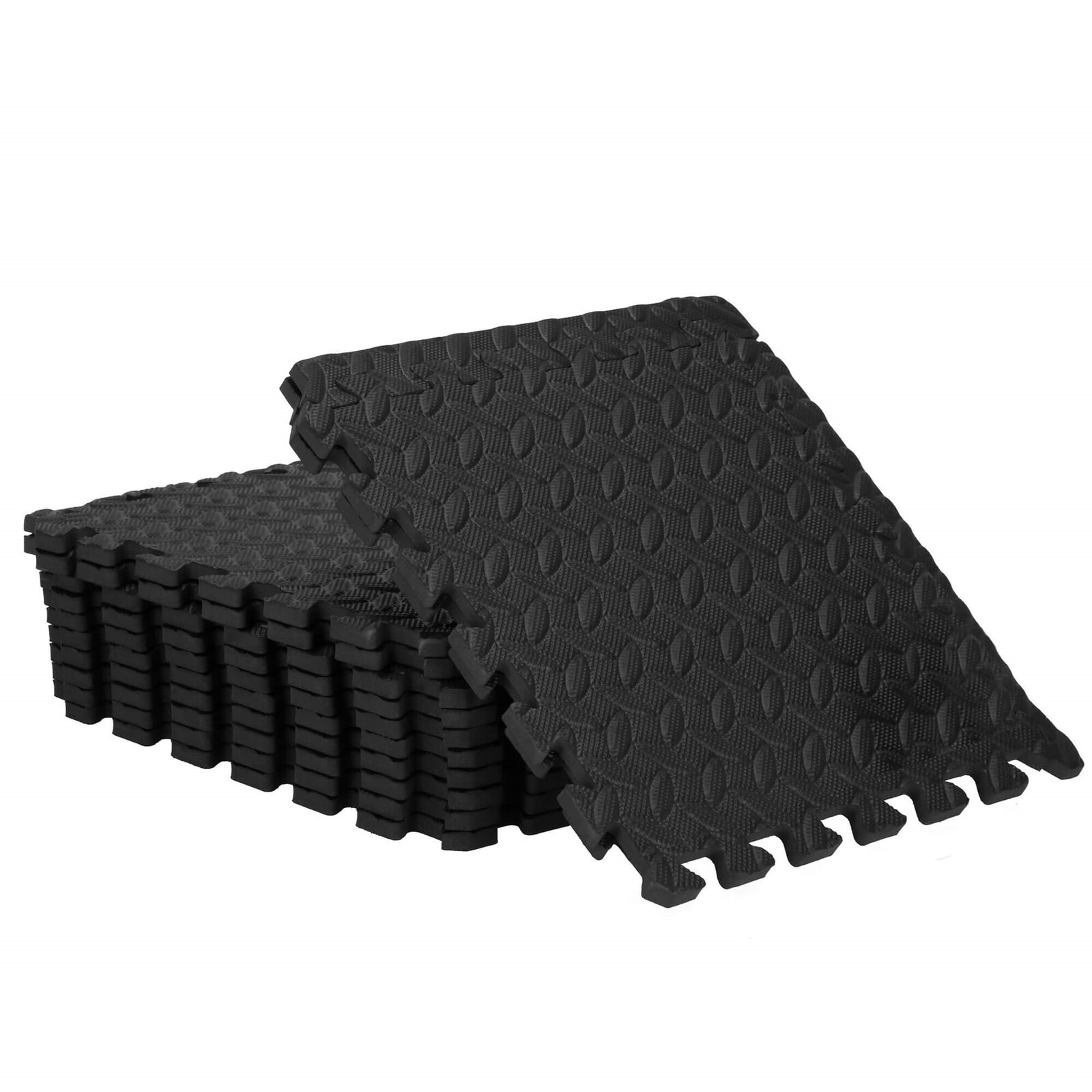 penové puzzle protišmykové 30 x 30 x 1 cm - 12 ks - čierne