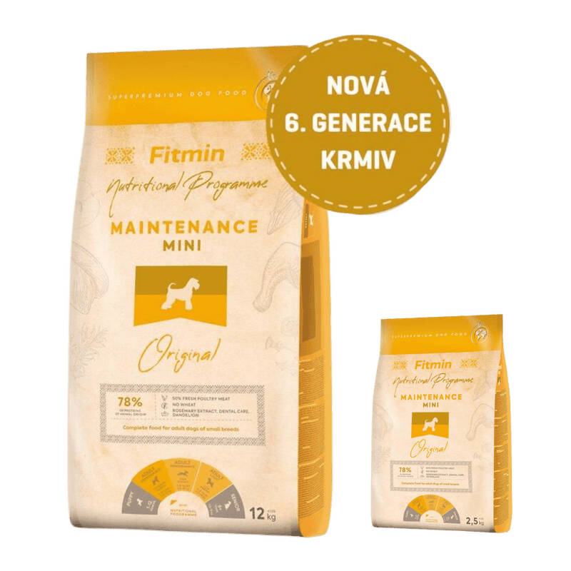 Fitmin dog mini maintenance 12 kg + 2,5 kg ZADARMO