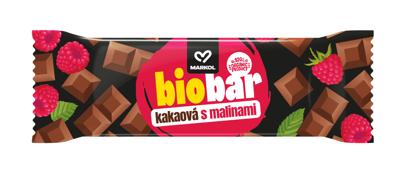 MARKOL Bio Tyčinka kakaová s malinami 40 g
