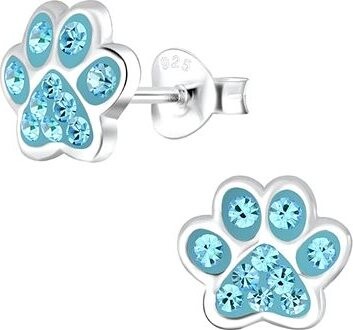 Flor de Cristal Detské náušnice s potlačou labiek – Svetlo modré, rýdzosť striebro 925/1000, 0,025 g