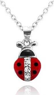 MINET Detský strieborný náhrdelník Lienka vykladaná zirkónmi (Ag 925/1000, 2,5 g)