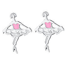 LUCA BARRA Dievčenské oceľové náušnice s baletkami
