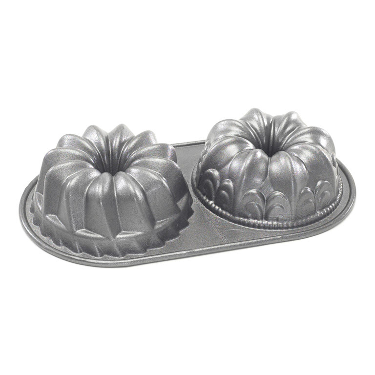 Forma na 2 malé bábovky Duet Bundt® strieborná Nordic Ware